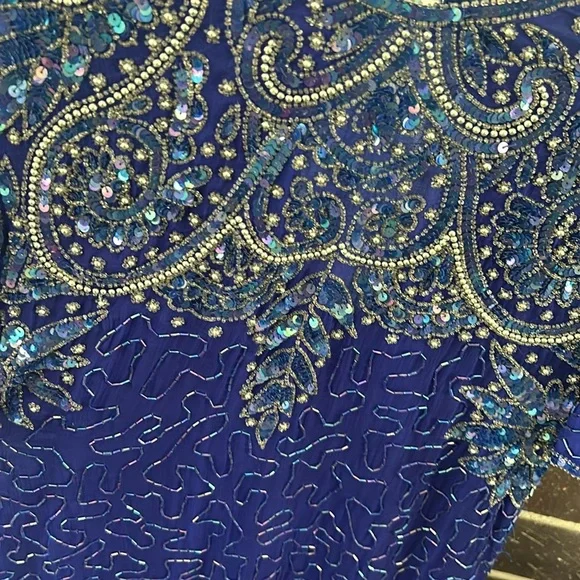 Golden Girls-2 Vintage Stenay Silk Sequence Ritzy Dresses Silk Cocktail attire - Picture 7 of 16